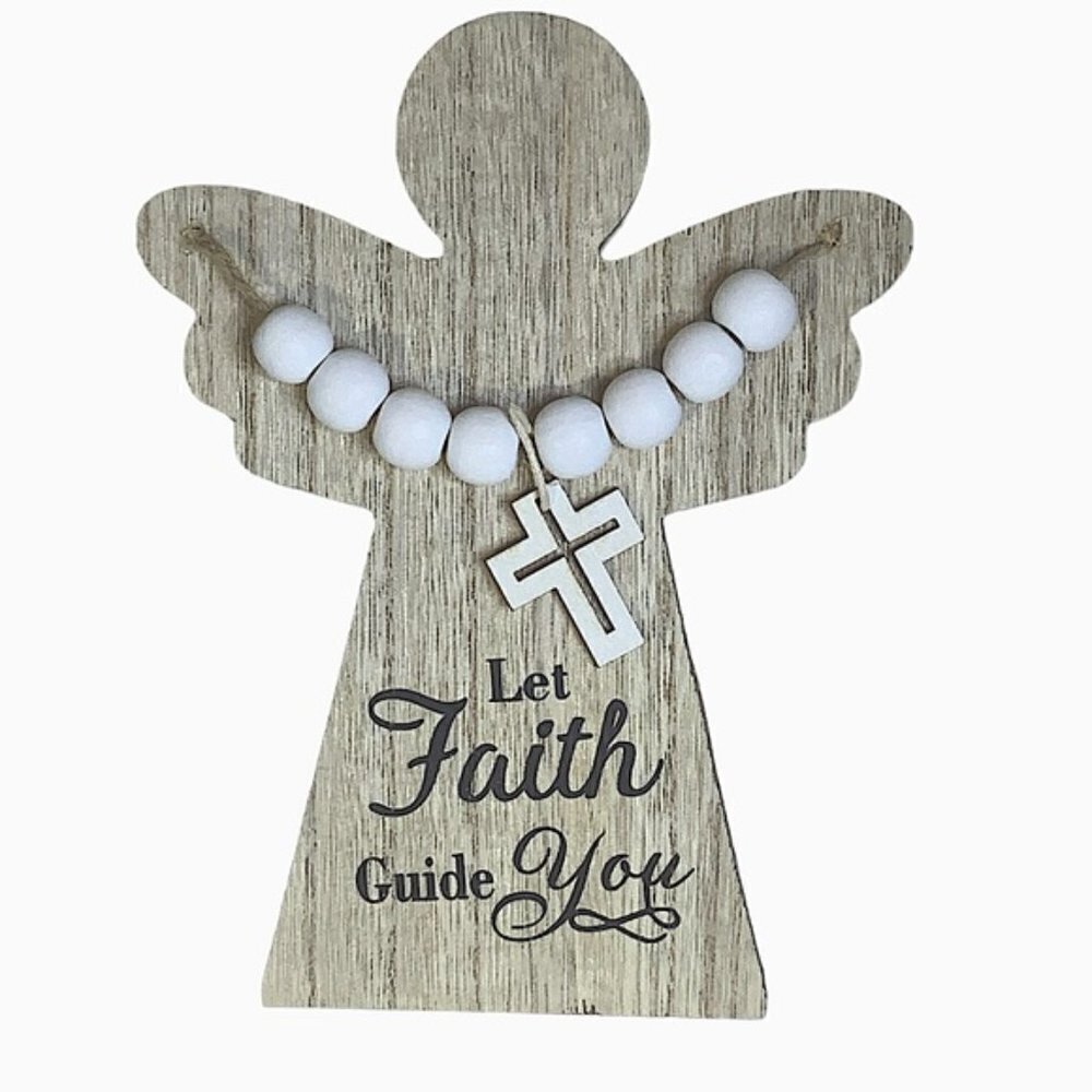 Angel Home Decor Freestanding Wood Inspirational Religious Cross 7.5 in - Picture 11 of 16
